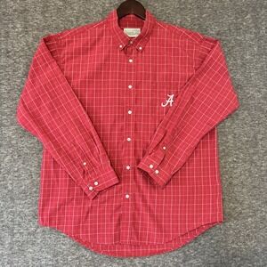 Alabama Crimson Tide Shirt XLarge College Team Football Long Sleeve Button Down